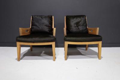  Flexform Flexform Betty Chair with Soild Wood Frame and Hair on Hide Cushions