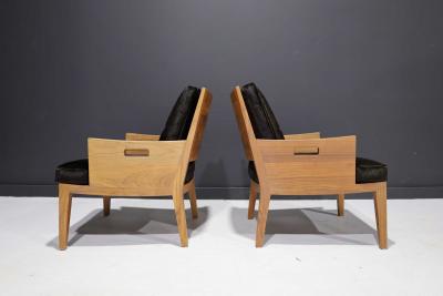  Flexform Flexform Betty Chair with Soild Wood Frame and Hair on Hide Cushions