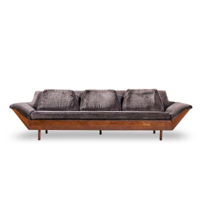  Flexsteel Flexsteel Mid Century Walnut Thunderbird Sofa
