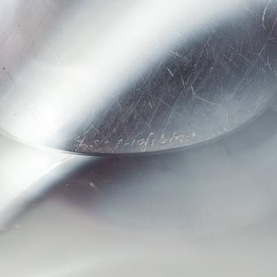  Flygsfors Coquill Mid Century Amethyst White Organic Glass Bowl signed Flygsfors and Coquile