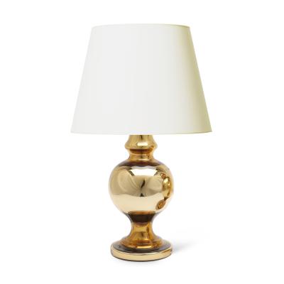  Flygsfors Pair of Gold Mirrored Glass Lamps by Flygsfors