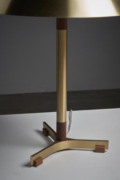  Fog M rup Brass and Teak President Table Lamp by Jo Hammerborg 1960s