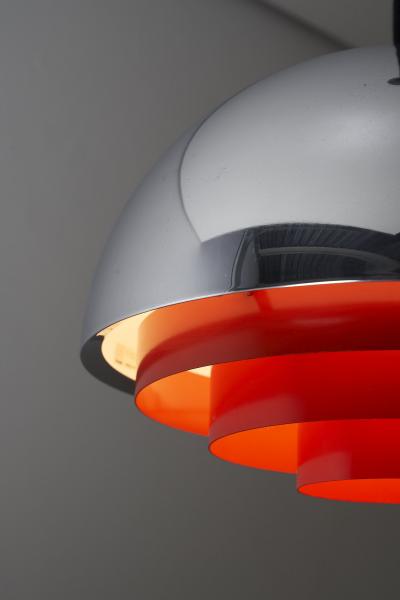  Fog M rup Mid Century Chrome and Metal Milieu Pendant