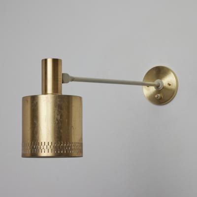  Fog M rup Pair of Large 1950s Jo Hammerborg Perforated Brass Wall Lamps for Fog M rup