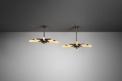  Fog M rup Pair of Model E8655 Hanging Lamps by Fog M rup Denmark ca 1940s
