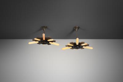  Fog M rup Pair of Model E8655 Hanging Lamps by Fog M rup Denmark ca 1940s
