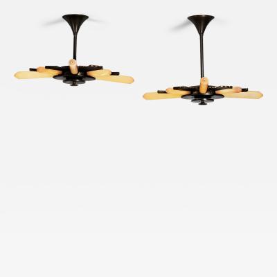  Fog M rup Pair of Model E8655 Hanging Lamps by Fog M rup Denmark ca 1940s
