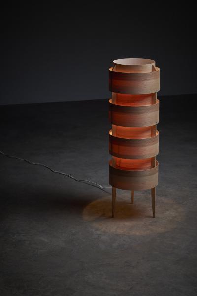  Fog M rup Pine Veneer Fini Floor Lamp by Ib Fabiansen 1960s
