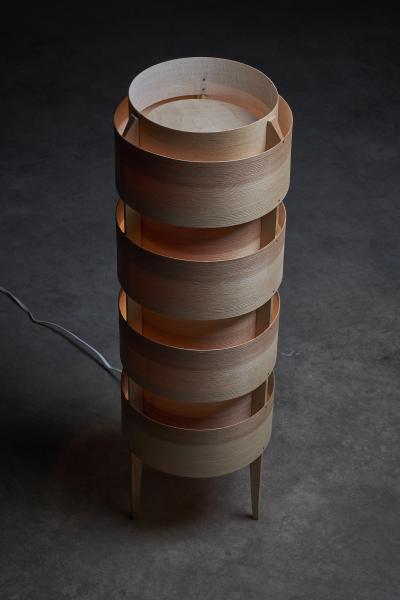  Fog M rup Pine Veneer Fini Floor Lamp by Ib Fabiansen 1960s