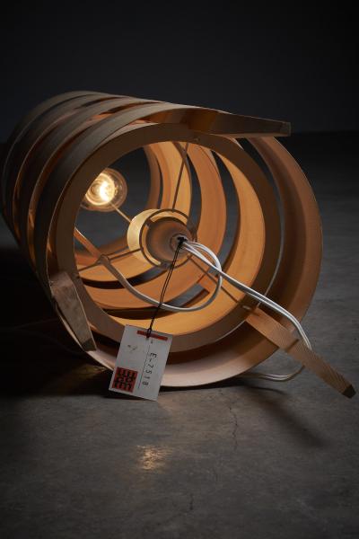  Fog M rup Pine Veneer Fini Floor Lamp by Ib Fabiansen 1960s