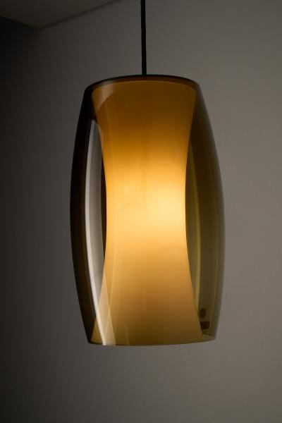  Fog M rup Radius Amber Glass Pendant Lamp 1960s