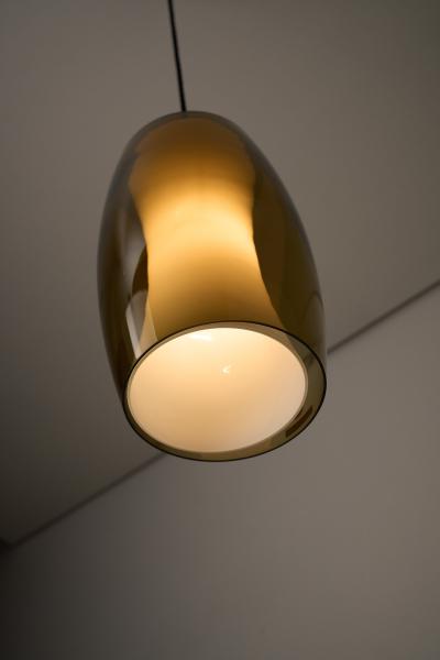  Fog M rup Radius Amber Glass Pendant Lamp 1960s