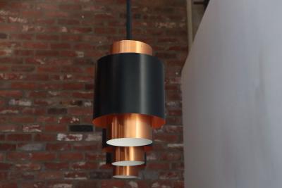 Fog M rup Set of Three Danish Tunika Copper Pendant Lamps by Jo Hammerborg for Fog M rup