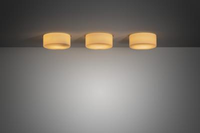 Fog M rup Set of Three Opal Glass Ceiling Lights by Fog M rup Denmark 1970s