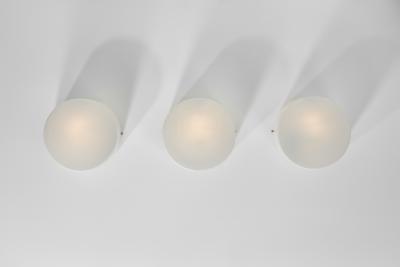  Fog M rup Set of Three Opal Glass Ceiling Lights by Fog M rup Denmark 1970s