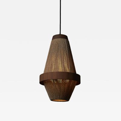  Fog M rup Teak and Rope Pendant Lamp by Ib Fabiansen 1960s