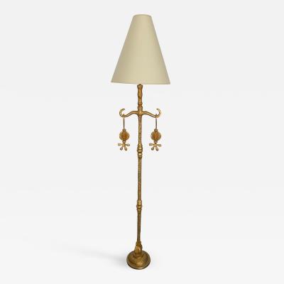  Fondica Floor Lamp Gilt Metal by Nicolas Dewael for Fondica France 1990s