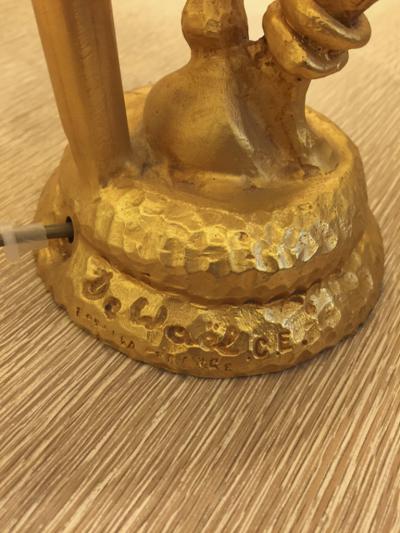  Fondica Fondica Awesome Pair of Gold Bronze Table Lamps Signed De Wael