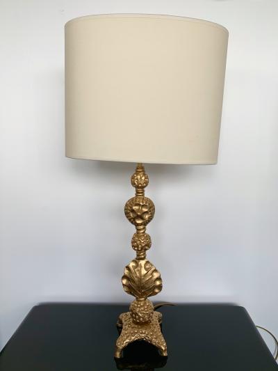  Fondica Gilt Metal Bronze Lamp by Mathias for Fondica France 2000s
