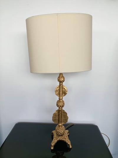  Fondica Gilt Metal Bronze Lamp by Mathias for Fondica France 2000s