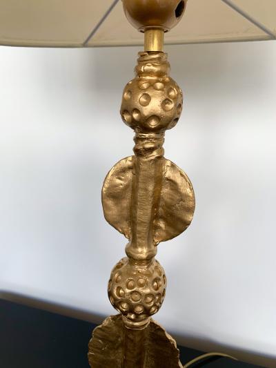  Fondica Gilt Metal Bronze Lamp by Mathias for Fondica France 2000s