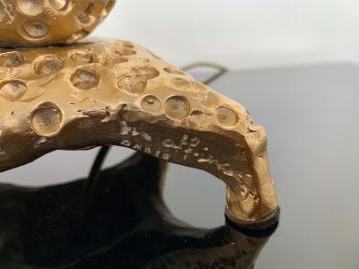  Fondica Gilt Metal Bronze Lamp by Mathias for Fondica France 2000s