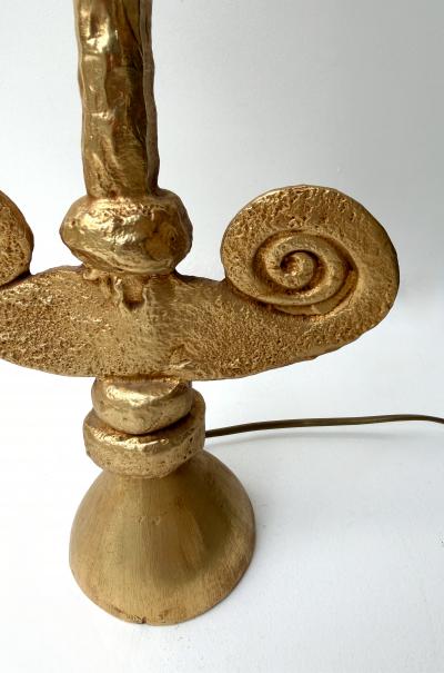 Fondica Pair of Lamps Gilt Metal by Pierre Casenove for Fondica France 1990s