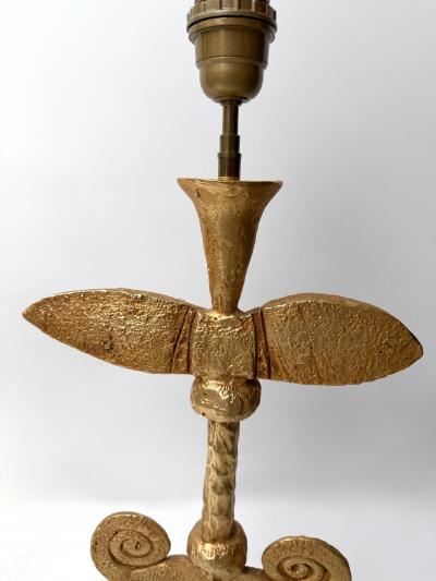 Fondica Pair of Lamps Gilt Metal by Pierre Casenove for Fondica France 1990s