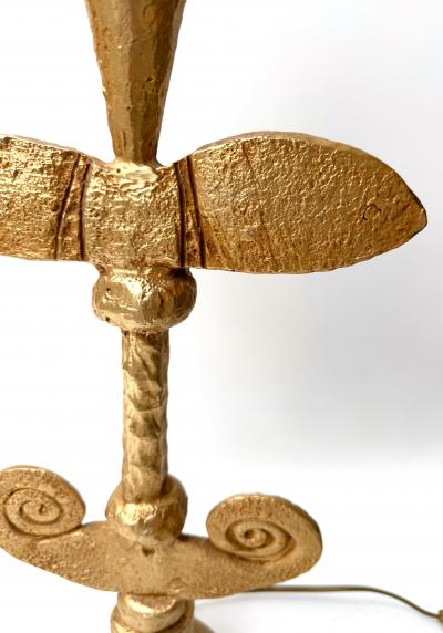 Fondica Pair of Lamps Gilt Metal by Pierre Casenove for Fondica France 1990s