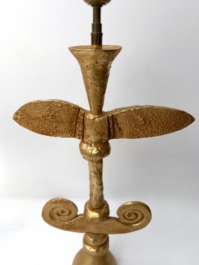 Fondica Pair of Lamps Gilt Metal by Pierre Casenove for Fondica France 1990s