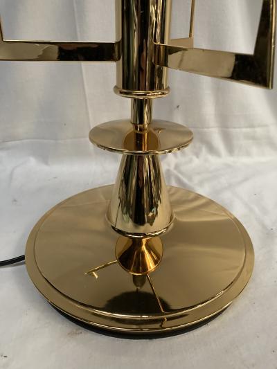  Fontana Arte 1980s Brass and glass lamp attributed to Fontana Art 