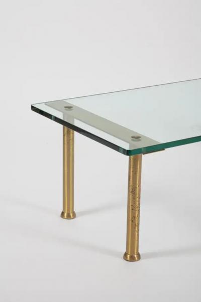  Fontana Arte Brass and glass coffee table in the style of Fontana Arte
