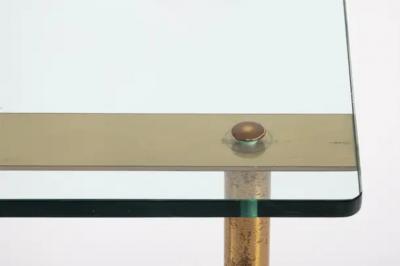  Fontana Arte Brass and glass coffee table in the style of Fontana Arte