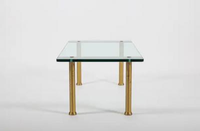  Fontana Arte Brass and glass coffee table in the style of Fontana Arte
