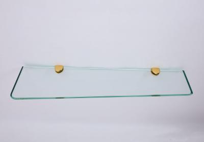  Fontana Arte Fontana Arte Asymmetric Console in Glass with Bronze Mounts Italy 1950s
