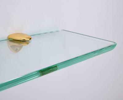  Fontana Arte Fontana Arte Asymmetric Console in Glass with Bronze Mounts Italy 1950s