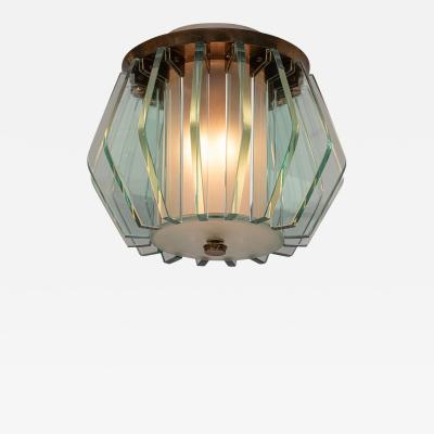  Fontana Arte Fontana Arte Glass and brass flush mount