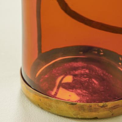  Fontana Arte Fontana Arte Little Ice Basket in Colored Crystal and Brass 50s