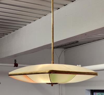  Fontana Arte Fontana Arte Pendant with Colorful Painted Glass