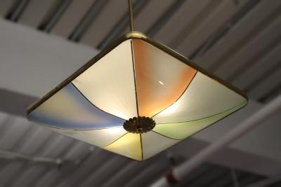  Fontana Arte Fontana Arte Pendant with Colorful Painted Glass