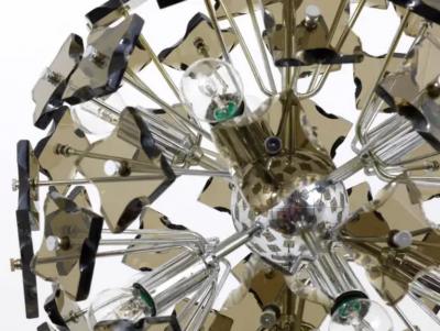  Fontana Arte Fontana Arte Sputnik Cut Glass Dandelion Mid Century Chandelier Italy 1960s