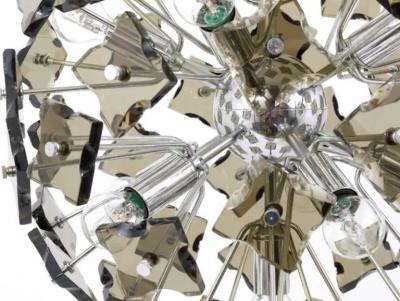  Fontana Arte Fontana Arte Sputnik Cut Glass Dandelion Mid Century Chandelier Italy 1960s