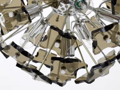  Fontana Arte Fontana Arte Sputnik Cut Glass Dandelion Mid Century Chandelier Italy 1960s