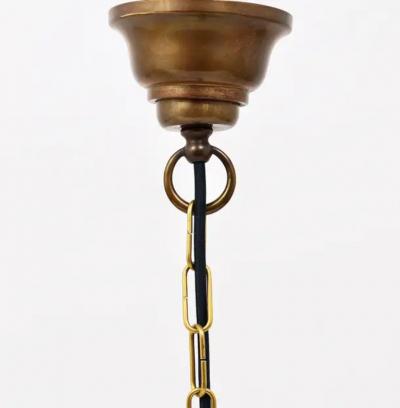  Fontana Arte Fontana Arte Style Pendant Lamp Lantern Brass Facetted Glass Italy 1940s