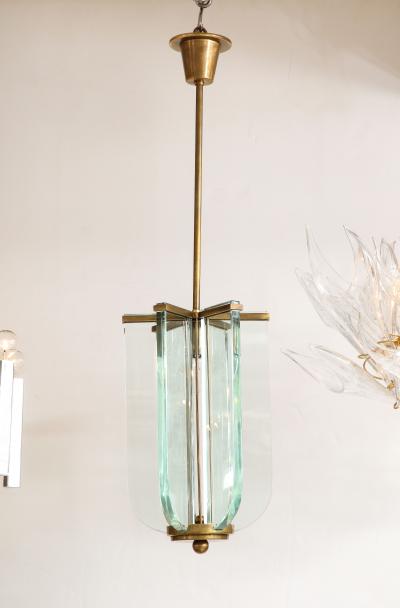  Fontana Arte FontanaArte 1950s Fontana Arte Attributed Brass And Glass Pendant
