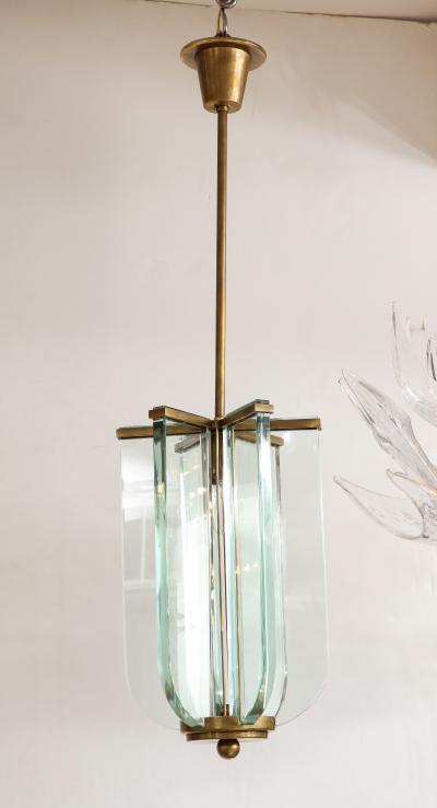  Fontana Arte FontanaArte 1950s Fontana Arte Attributed Brass And Glass Pendant