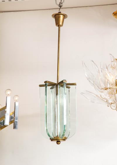  Fontana Arte FontanaArte 1950s Fontana Arte Attributed Brass And Glass Pendant