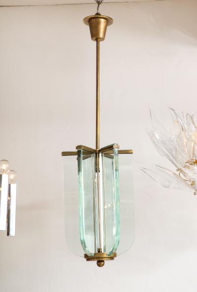  Fontana Arte FontanaArte 1950s Fontana Arte Attributed Brass And Glass Pendant
