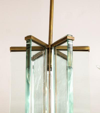  Fontana Arte FontanaArte 1950s Fontana Arte Attributed Brass And Glass Pendant