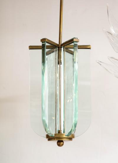  Fontana Arte FontanaArte 1950s Fontana Arte Attributed Brass And Glass Pendant